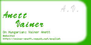 anett vainer business card